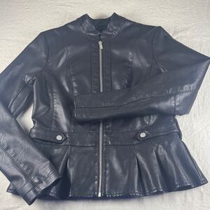Baccini Women's Black Leather Jacket